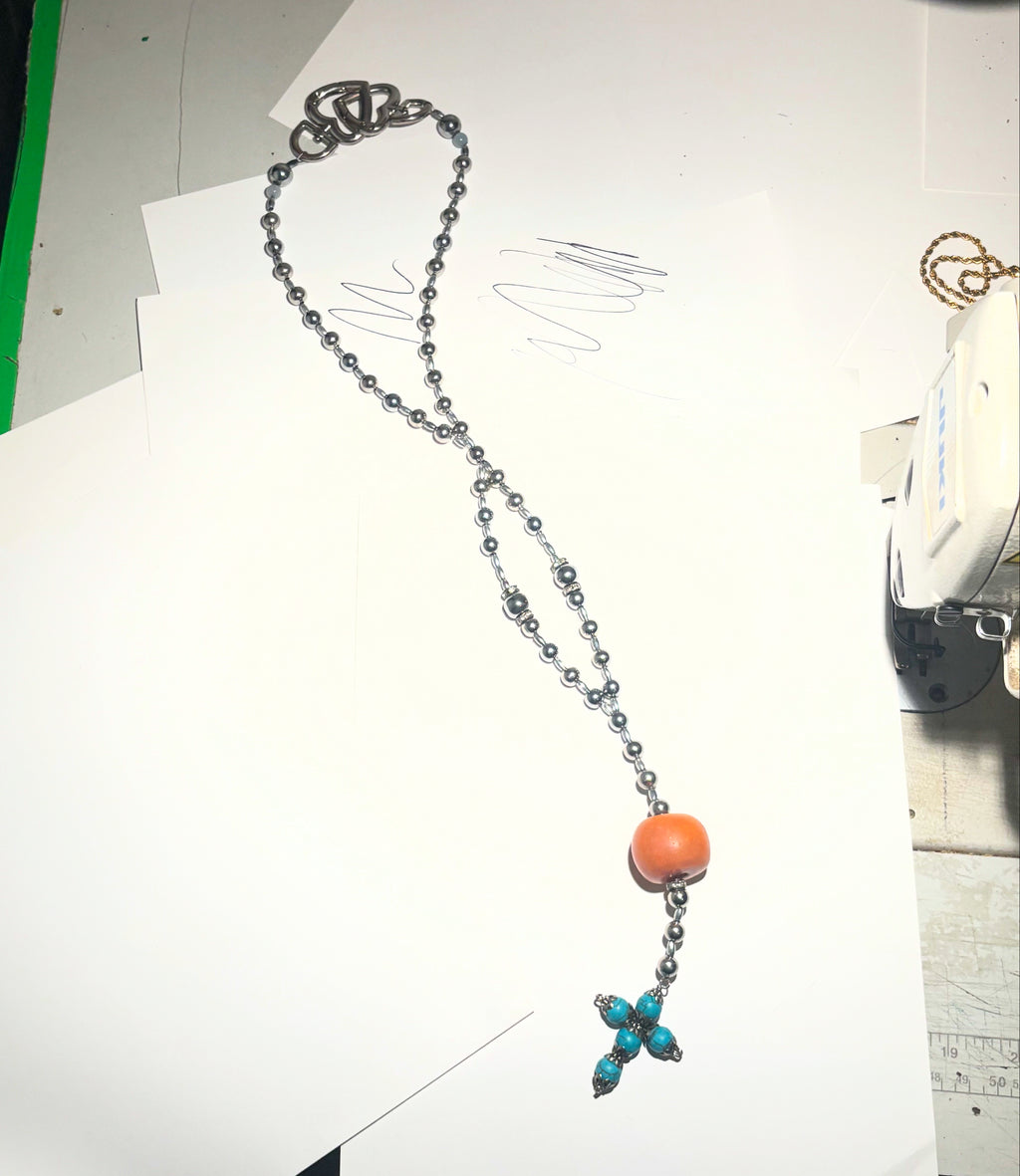 2/2 Teal Cross Necklace