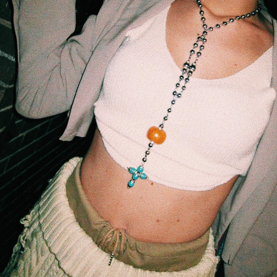 2/2 Teal Cross Necklace