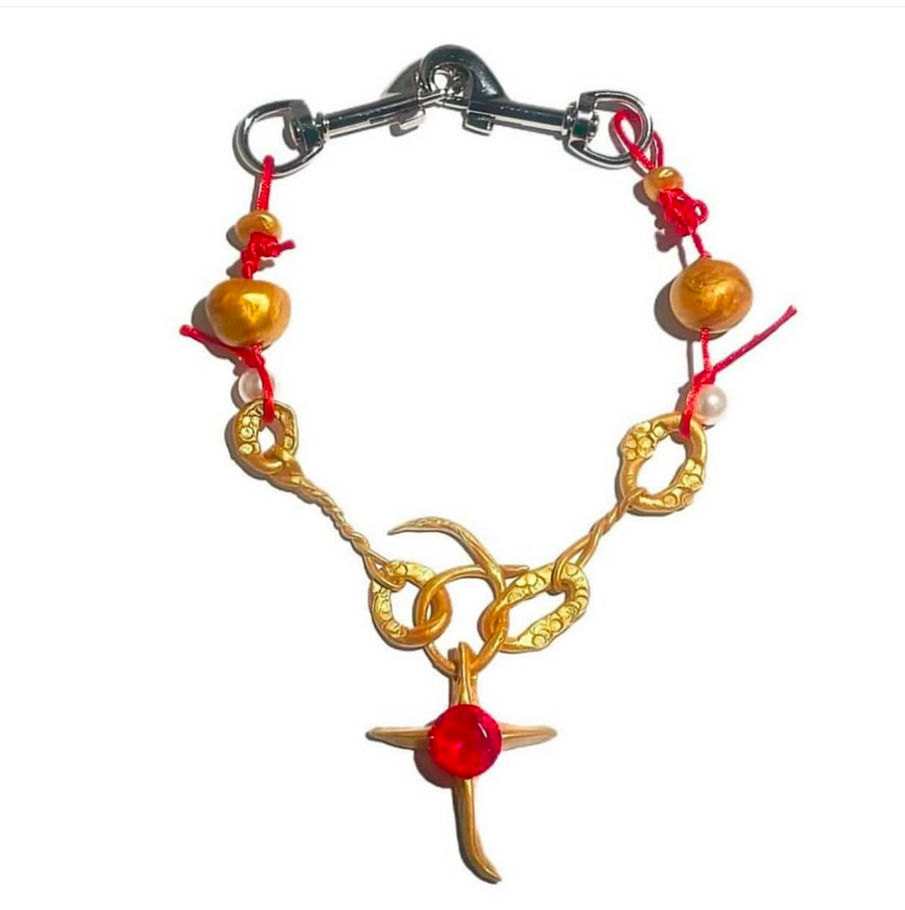 Red & Gold Handsculpted Necklace